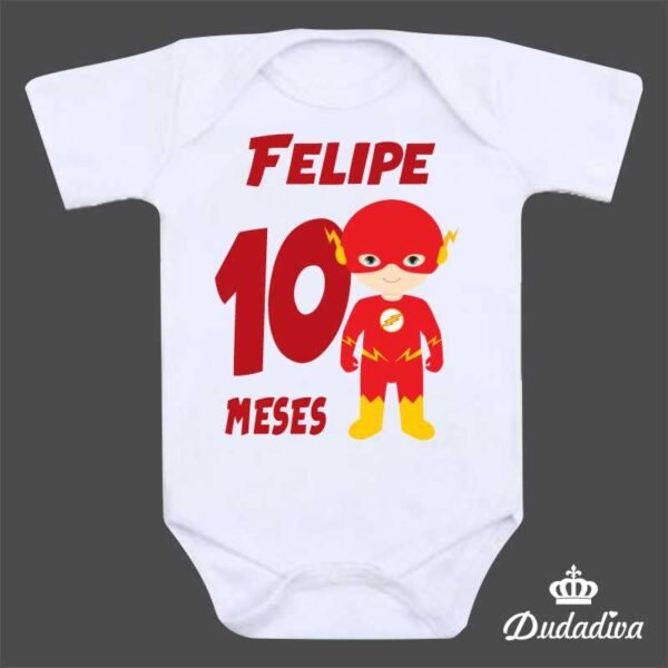 Kit Mesversário Super Heróis - 12 Bodies Personalizados - Image 11