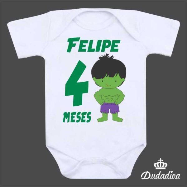 Kit Mesversário Super Heróis - 12 Bodies Personalizados - Image 5