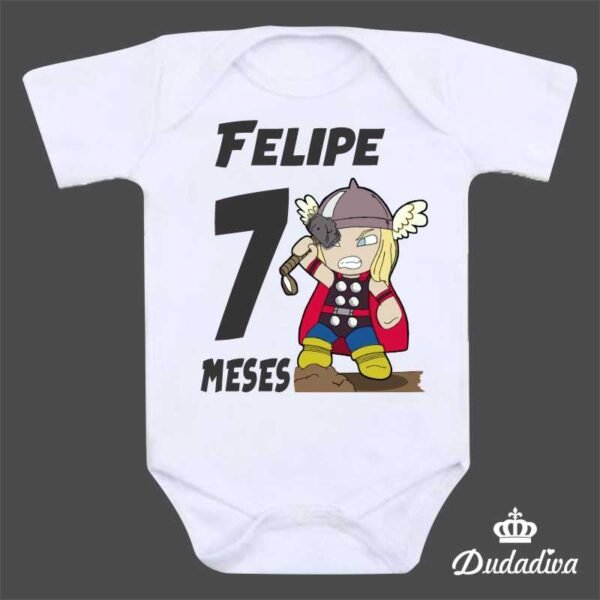 Kit Mesversário Super Heróis - 12 Bodies Personalizados - Image 8