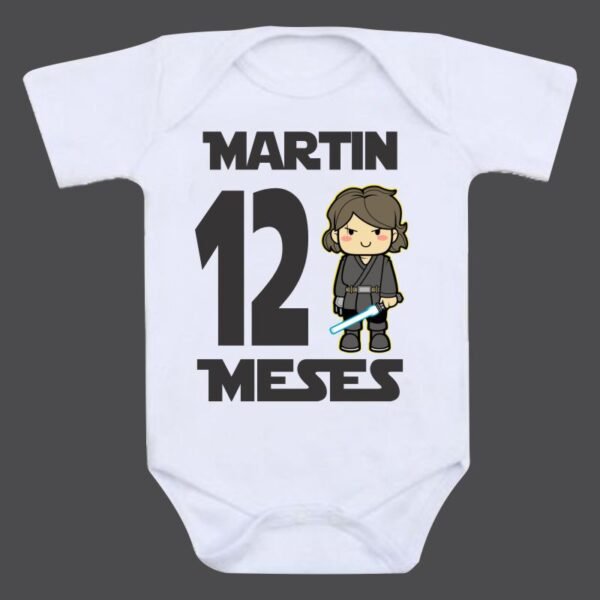 Kit Mesversário Star Wars com Nome do bebê - 12 bodies - Image 13