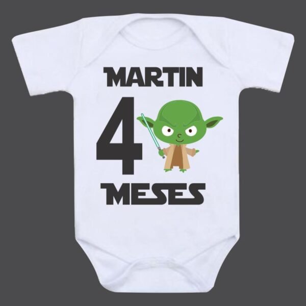 Kit Mesversário Star Wars com Nome do bebê - 12 bodies - Image 5