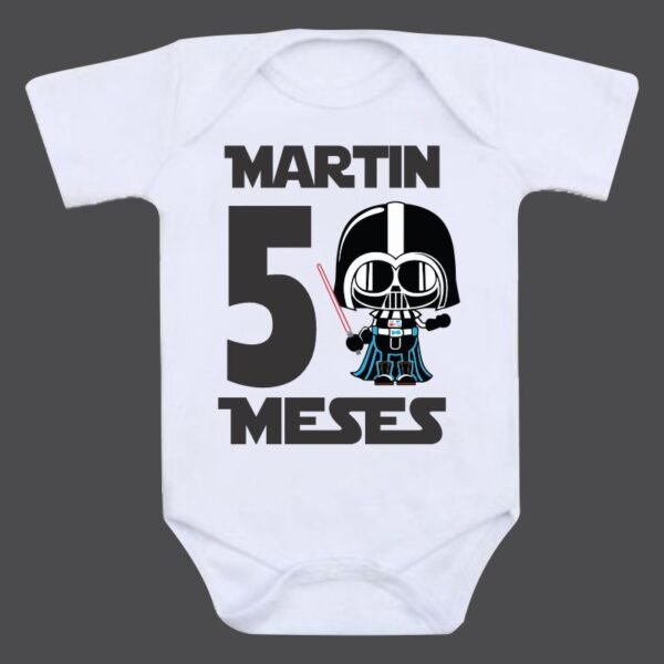 Kit Mesversário Star Wars com Nome do bebê - 12 bodies - Image 6