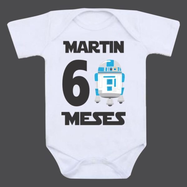 Kit Mesversário Star Wars com Nome do bebê - 12 bodies - Image 7