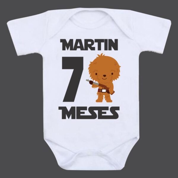 Kit Mesversário Star Wars com Nome do bebê - 12 bodies - Image 8