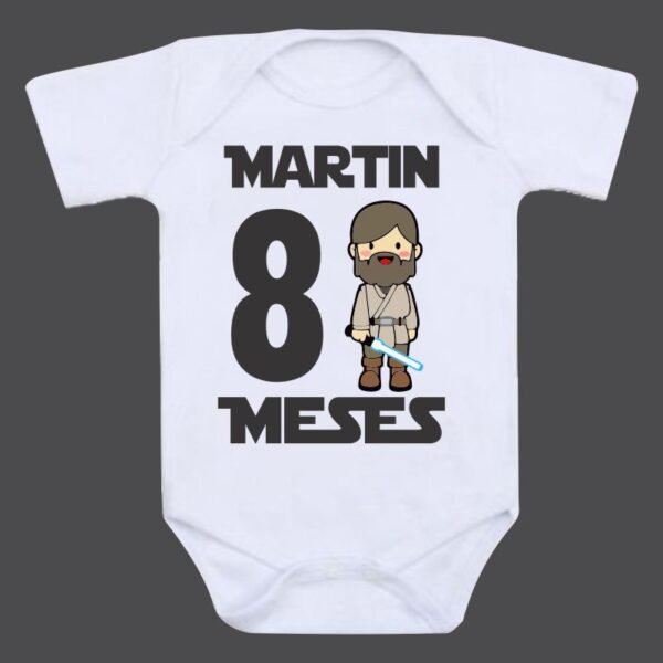 Kit Mesversário Star Wars com Nome do bebê - 12 bodies - Image 9