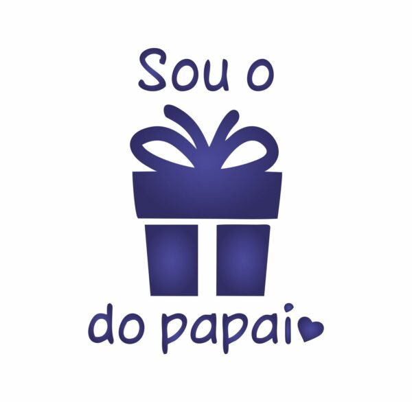 Body "Sou o presente do papai" Frase + Desenho de Caixinha de Presente - Image 3