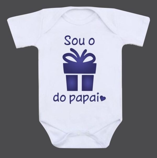 Body "Sou o presente do papai" Frase + Desenho de Caixinha de Presente