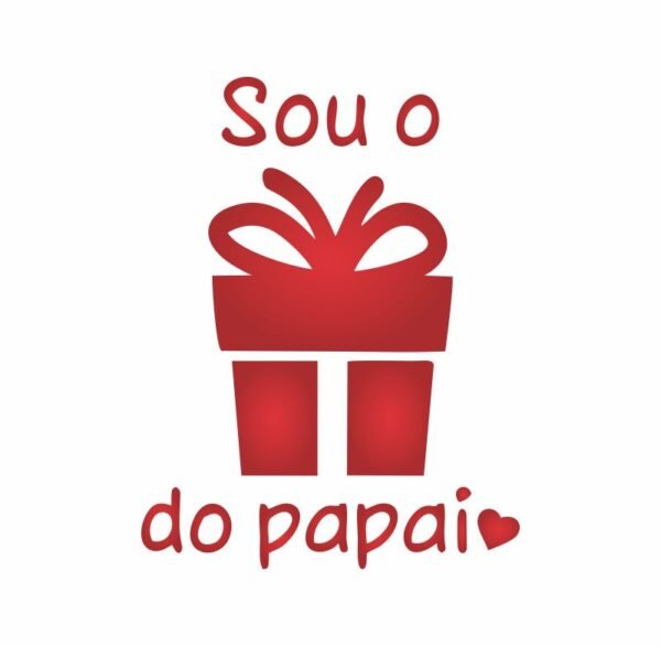 Body "Sou o presente do papai" Frase + Desenho de Caixinha de Presente - Image 2