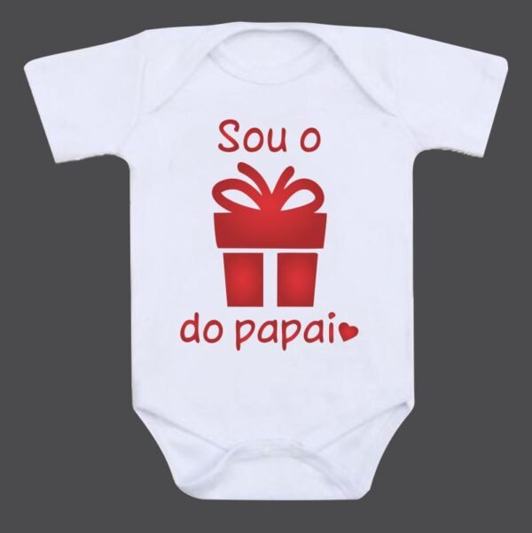 Body "Sou o presente do papai" Frase + Desenho de Caixinha de Presente - Image 4