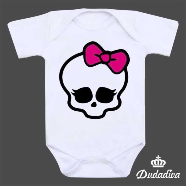 Body Infantil Caveira com Lacinho